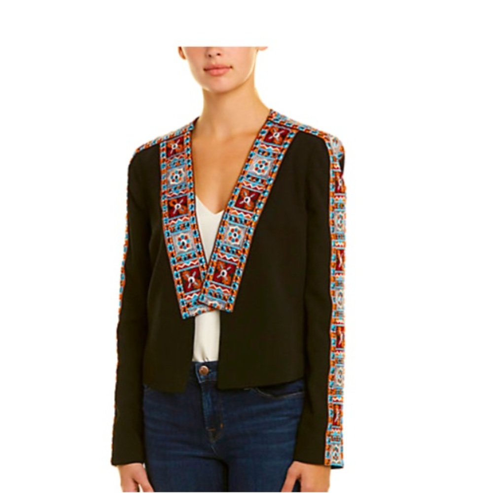 BCBGMAXAZRIA cropped Embroidered Jacket